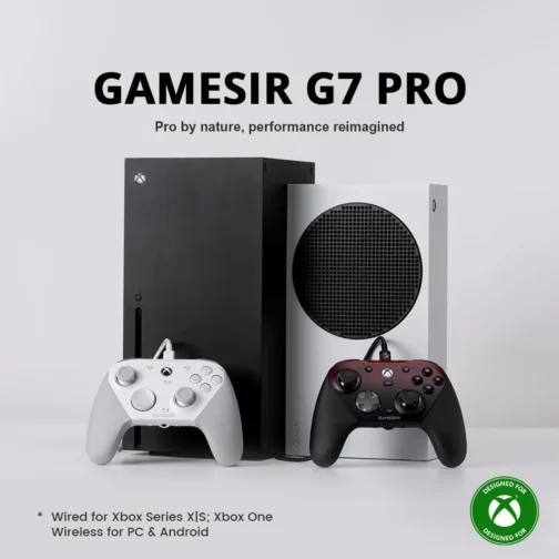 GameSir G7 Pro Controle Gamer Tri-Mode para Xbox, PC e Android Sem Fio 2.4G/Bluetooth e Com Fio Joystick Hall Effect + TMR 1000Hz Polling Rate Botões Macro Giroscópio Vibração 4 Motores Anti-Drift Controle Profissional - Shadow Ember - Imagem 10