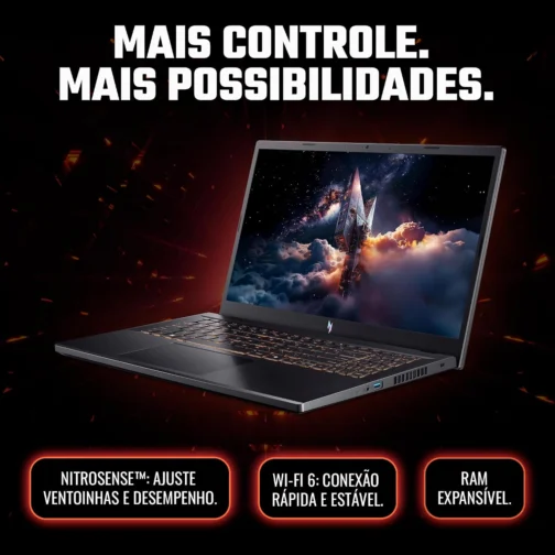 Acer Nitro V 15 Notebook Gamer 15.6" Intel Core i9 RTX 4060 16GB Windows - Imagem 6
