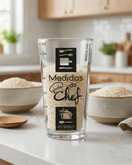 Ruvolo, Copo Medidor Vidro Chef Cozinha Receitas Profissional Resistente Multiuso 415ml