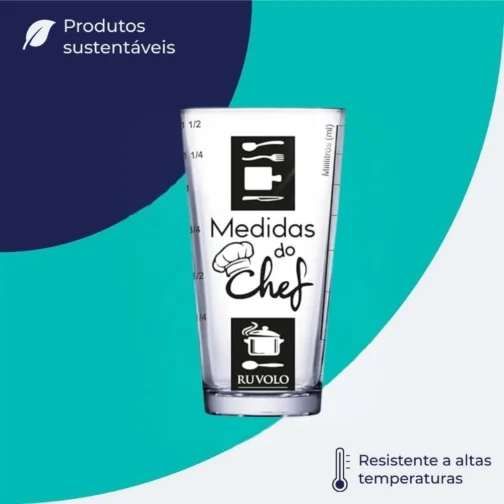 Ruvolo, Copo Medidor Vidro Chef Cozinha Receitas Profissional Resistente Multiuso 415ml - Imagem 4