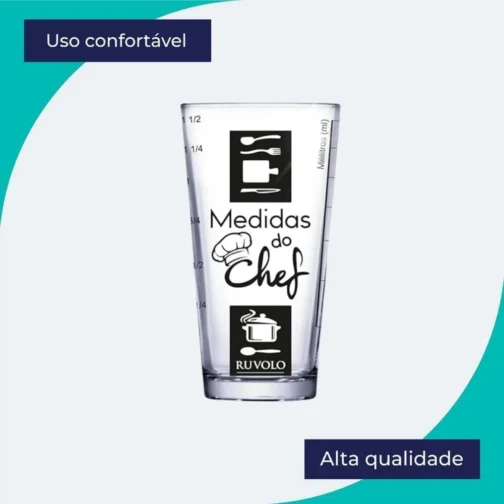 Ruvolo, Copo Medidor Vidro Chef Cozinha Receitas Profissional Resistente Multiuso 415ml - Imagem 5