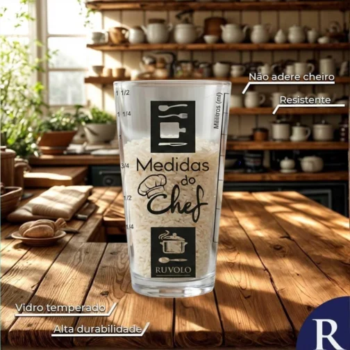 Ruvolo, Copo Medidor Vidro Chef Cozinha Receitas Profissional Resistente Multiuso 415ml - Imagem 6