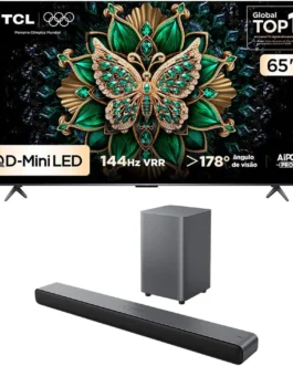 Combo Smart TV TCL 65 QD-Mini LED 4K C6K WiFi 144Hz 65C6K e Soundbar TCL Subwoofer 2.1 S55H
