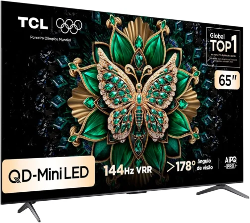 Combo Smart TV TCL 65 QD-Mini LED 4K C6K WiFi 144Hz 65C6K e Soundbar TCL Subwoofer 2.1 S55H - Imagem 4
