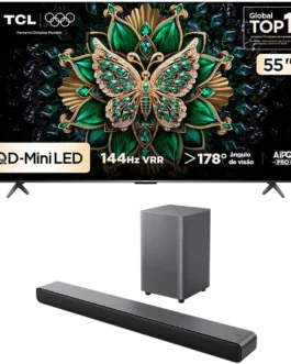 Combo Smart TV TCL 55 QD-Mini LED 4K C6K WiFi 144Hz 55C6K e Soundbar TCL Subwoofer 2.1 S55H