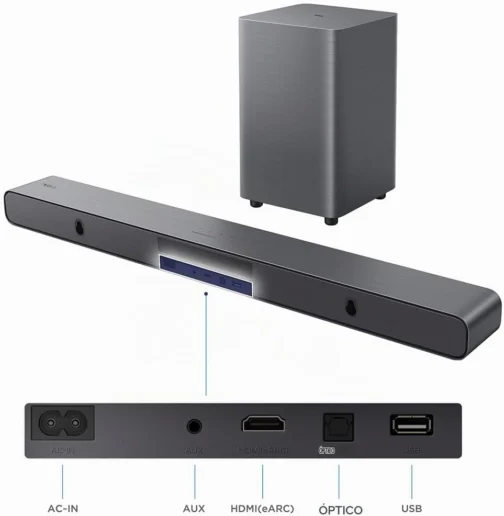 Combo Smart TV TCL 55 QD-Mini LED 4K C6K WiFi 144Hz 55C6K e Soundbar TCL Subwoofer 2.1 S55H - Imagem 9