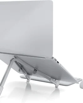 Suporte para Notebook OCTOO LiteStand Note, Dobrável, Portátil e Pronto para Usar, Compatível com Notebooks de até 15,6″ – Ice Silver