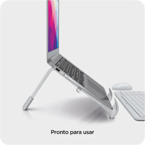 Suporte para Notebook OCTOO LiteStand Note, Dobrável, Portátil e Pronto para Usar, Compatível com Notebooks de até 15,6" - Ice Silver - Imagem 3