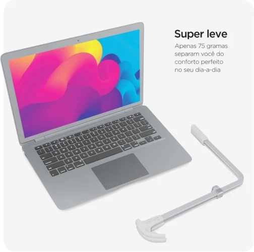 Suporte para Notebook OCTOO LiteStand Note, Dobrável, Portátil e Pronto para Usar, Compatível com Notebooks de até 15,6" - Ice Silver - Imagem 5