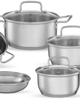 Jogo de Panelas Brinox Aço Inoxidável Fundo Triplo 5 Peças Jasmin com Indução