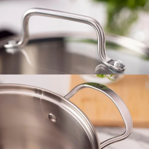 Jogo de Panelas Brinox Aço Inoxidável Fundo Triplo 5 Peças Jasmin com Indução - Imagem 6