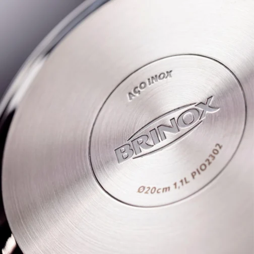 Jogo de Panelas Brinox Aço Inoxidável Fundo Triplo 5 Peças Jasmin com Indução - Imagem 9