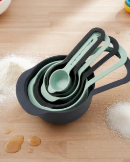 Kit 6 Medidores de Cozinha – Xícaras e Colheres Medidoras 7,5ml a 250ml para Sólidos e Líquidos | Conjunto Empilhável em Plástico Resistente para Culinária e Confeitaria