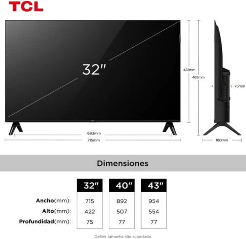 Combo Smart TV TCL 55 QD-Mini LED 4K C6K WiFi 144Hz 55C6K e Smart TV TCL 32 QLED FHD S5K WiFi 32S5K - Imagem 7