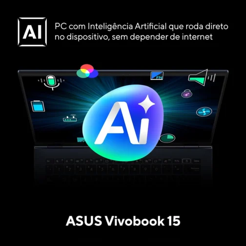 Notebook ASUS Vivobook 15, Intel Core 5, 8 GB, 512 GB SSD, W11 Home, 15.6'' FHD, Cool Silver - X1504MA-BQ244W - Imagem 4