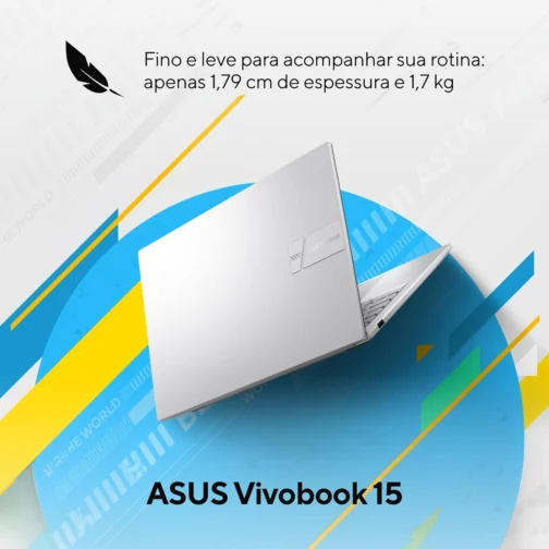 Notebook ASUS Vivobook 15, Intel Core 5, 8 GB, 512 GB SSD, W11 Home, 15.6'' FHD, Cool Silver - X1504MA-BQ244W - Imagem 5