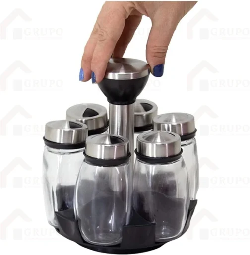 Kit Porta Condimentos 6 PCs + Suporte UnyHome - Imagem 2