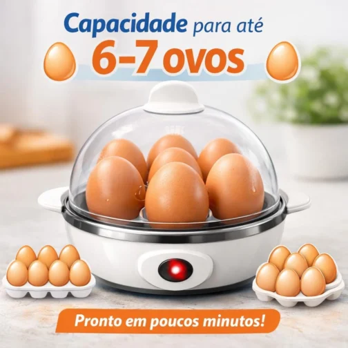 Cozedor Elétrico de Ovos 110 V - Panela a Vapor para Cozimento Rápido e Saudável (Branco) - Imagem 5