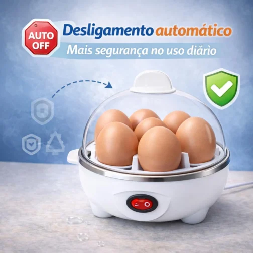 Cozedor Elétrico de Ovos 110 V - Panela a Vapor para Cozimento Rápido e Saudável (Branco) - Imagem 7