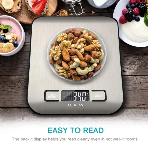 Ultrean Balança de Alimentos, Balança de Cozinha Digital em Gramas e Onças para Confeitaria e Culinária, 6 Unidades com Função Tare, 5kg (Inclui Pilhas) - Imagem 4
