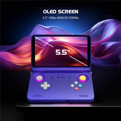 Retroid Pocket Flip 2 Retro Game Console, 5.5" AMOLED 1080P Display, Hall Effect Sticks, 5000mAh Battery, Portable Android Handheld (GC) - Imagem 2