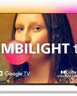 Smart TV Philips Ambilight 55″ 4K 55PUG7908/78, Google TV, Comando de Voz, Dolby Vision/Atmos, VRR/ALLM, Bluetooth