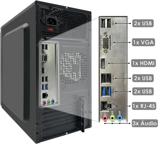 Computador Completo Intel Core i5 16GB SSD 256GB Monitor 21,5" 4 Núcleos Super Turbo Pc Hdmi Teclado e Mouse Strong Tech - Imagem 5