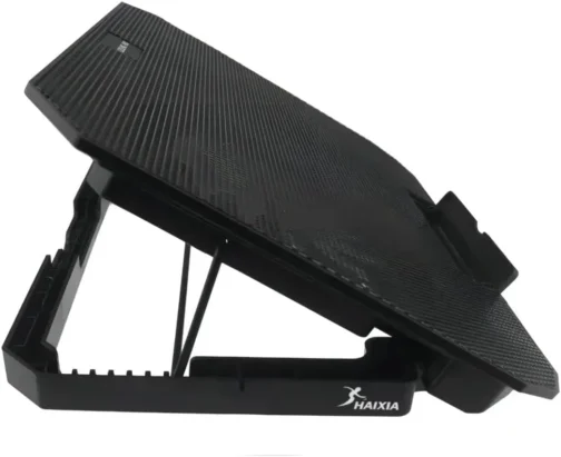 Suporte Para Notebook Silencioso LED Com Cooler Duplo Base Ergonômica 8 Níveis de Altura Refrigerada com 2 Coolers Potentes e Com Suporte Para Celular Integrado, Saida USB Adicional - Imagem 3