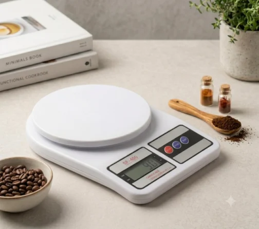 Balança de Cozinha Digital Branca para Alimentos Portátil Resistente a Água Com Base Antiderrapante e Visor de Alta Definição Pesagem de 5g até 10kg Fit Premium - Imagem 2