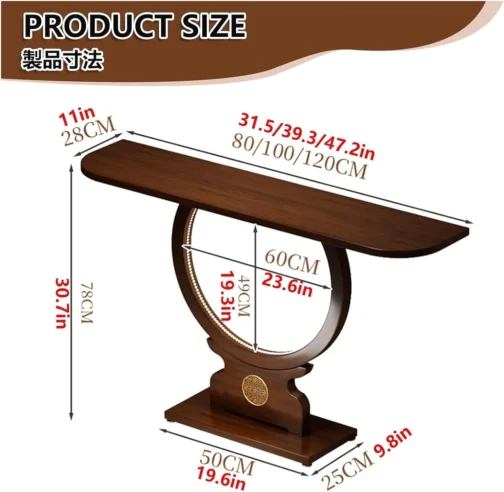 Mesa de console de madeira moderna para entrada, sofá estreito com prateleira inferior para trás de sofá, corredor, sala de estar e quarto, destaque multifuncional (100 cm) - Imagem 2