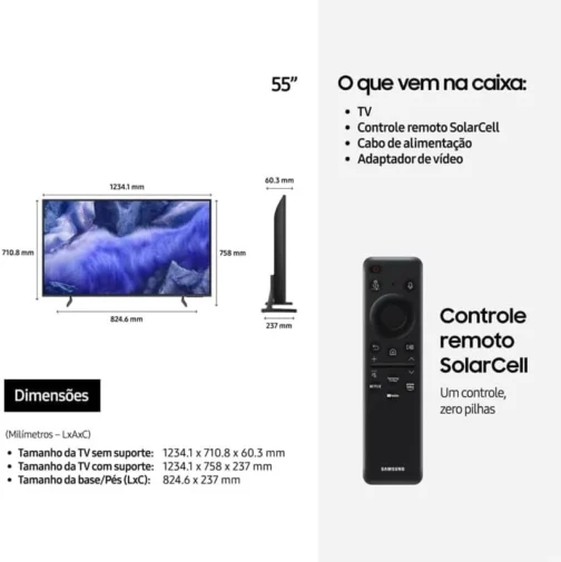 Samsung Combo Vision AI TV 55" QLED 4K QEF1 + Soundbar HW-B450F - Imagem 5