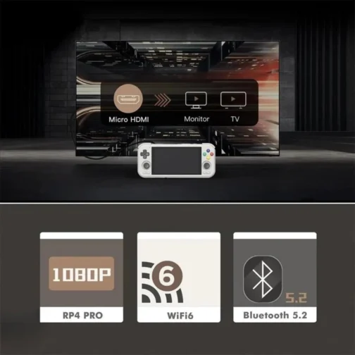 Console Portátil Retroid Pocket 4 Pro – Tela Touch 4,7”, Android, Processador Octa-Core, Wi-Fi 6, Bluetooth 5.2, Saída para TV, Jogos Retrô - Imagem 2