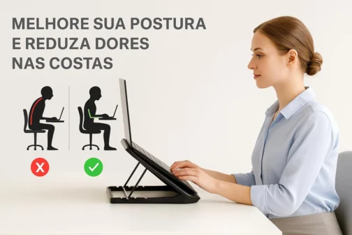 Suporte Para Notebook Com Cooler Duplo Silencioso Com 8 Níveis de Ajuste Ergonômico, Saída USB Adicional e Iluminação Interna Base Para Notebook de Até 17 Polegadas - Imagem 7