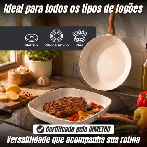 Jogo de Panelas Cerâmica Antiaderente 8 Peças Premium - Imagem 3