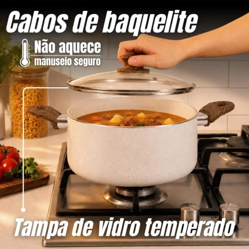 Jogo de Panelas Cerâmica Antiaderente 8 Peças Premium - Imagem 5