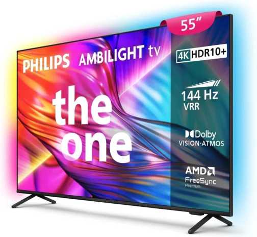 PHILIPS, Smart TV, Ambilight THE ONE 55" 4K 144 Hz, Titan OS, 55PUG8929/78, P5, DTS Play-Fi, Freesync, Dolby Vision e Atmos, 40 WRMS - Imagem 3