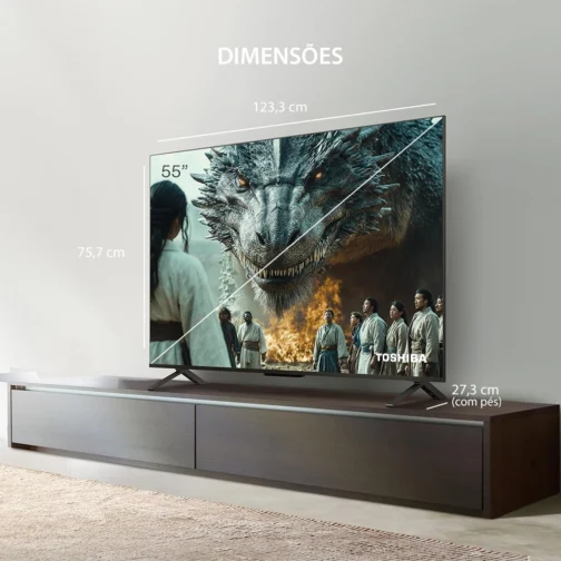 Smart TV QLED 55 4K Toshiba Google TV 3HDMI 2USB Wi-Fi - Imagem 4