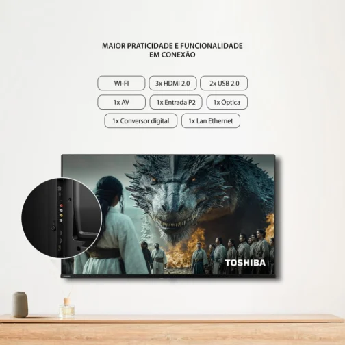 Smart TV QLED 55 4K Toshiba Google TV 3HDMI 2USB Wi-Fi - Imagem 7