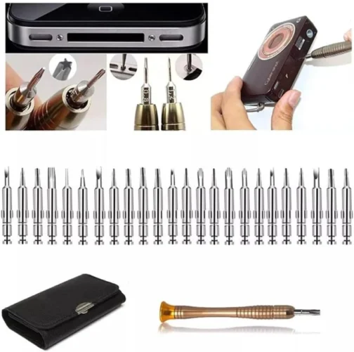 Kit de Chaves de Precisão 24 em 1, Estojo Portátil com Chaves Magnéticas, Preto, para Eletrônicos, Computadores, Celulares, Óculos, Relógios - Imagem 6