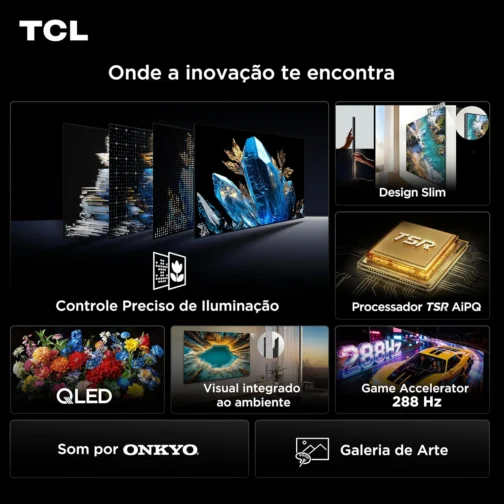 Smart TV TCL 55 Polegadas QD-Mini LED 4K A400M WiFi Bluetooth Google TV HDR10+ 144 Hz VRR 55A400M - Imagem 4