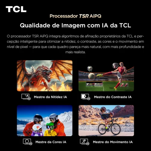 Smart TV TCL 55 Polegadas QD-Mini LED 4K A400M WiFi Bluetooth Google TV HDR10+ 144 Hz VRR 55A400M - Imagem 6