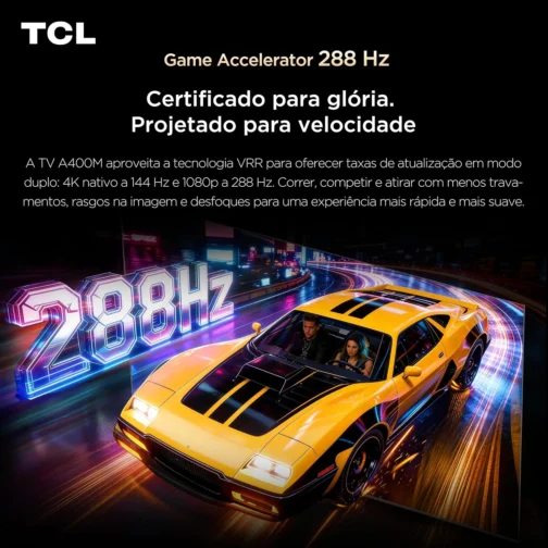 Smart TV TCL 55 Polegadas QD-Mini LED 4K A400M WiFi Bluetooth Google TV HDR10+ 144 Hz VRR 55A400M - Imagem 7