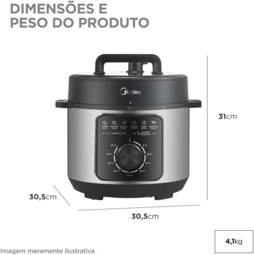Midea Panela de Pressão Mecânica 4L,127V - Imagem 8