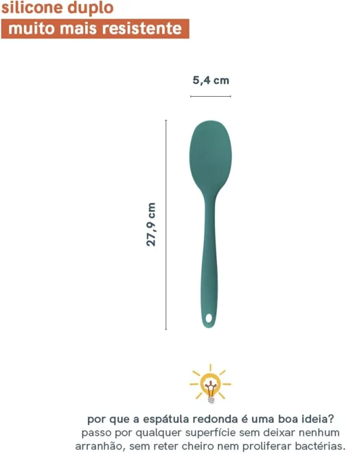 Oikos - Espátula de Silicone Redonda Verde Escuro - Imagem 2
