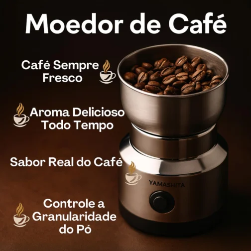 Moedor de Café Elétrico Triturador de Grãos, Sementes, Especiarias, Temperos, Amendoim, Ervas Secas, Portátil e Rápido com Lâminas Inox, Tampa Transparente, Baixo Ruído, Uso Doméstico e Cozinha - Imagem 3