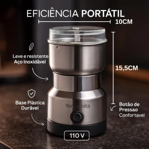 Moedor de Café Elétrico Triturador de Grãos, Sementes, Especiarias, Temperos, Amendoim, Ervas Secas, Portátil e Rápido com Lâminas Inox, Tampa Transparente, Baixo Ruído, Uso Doméstico e Cozinha - Imagem 4