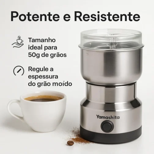 Moedor de Café Elétrico Triturador de Grãos, Sementes, Especiarias, Temperos, Amendoim, Ervas Secas, Portátil e Rápido com Lâminas Inox, Tampa Transparente, Baixo Ruído, Uso Doméstico e Cozinha - Imagem 5