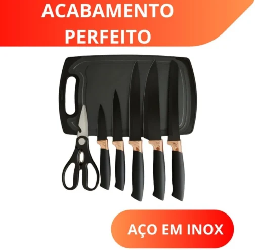 Kit 19 Peças Utensilios Cozinha Silicone Com Facas Antiaderente Cabo De Madeira Tratada Kit Com Colher Concha Espatula Pegador Tesoura Tabua - Jogo Completo Premium. - Imagem 3