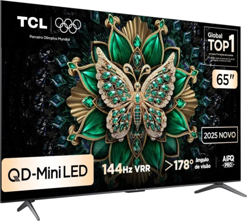 Smart TV TCL 65 Polegadas QD-Mini LED 4K C6K WiFi Bluetooth Google TV 4 HDMI 144Hz HDR10+ 65C6K - Imagem 2